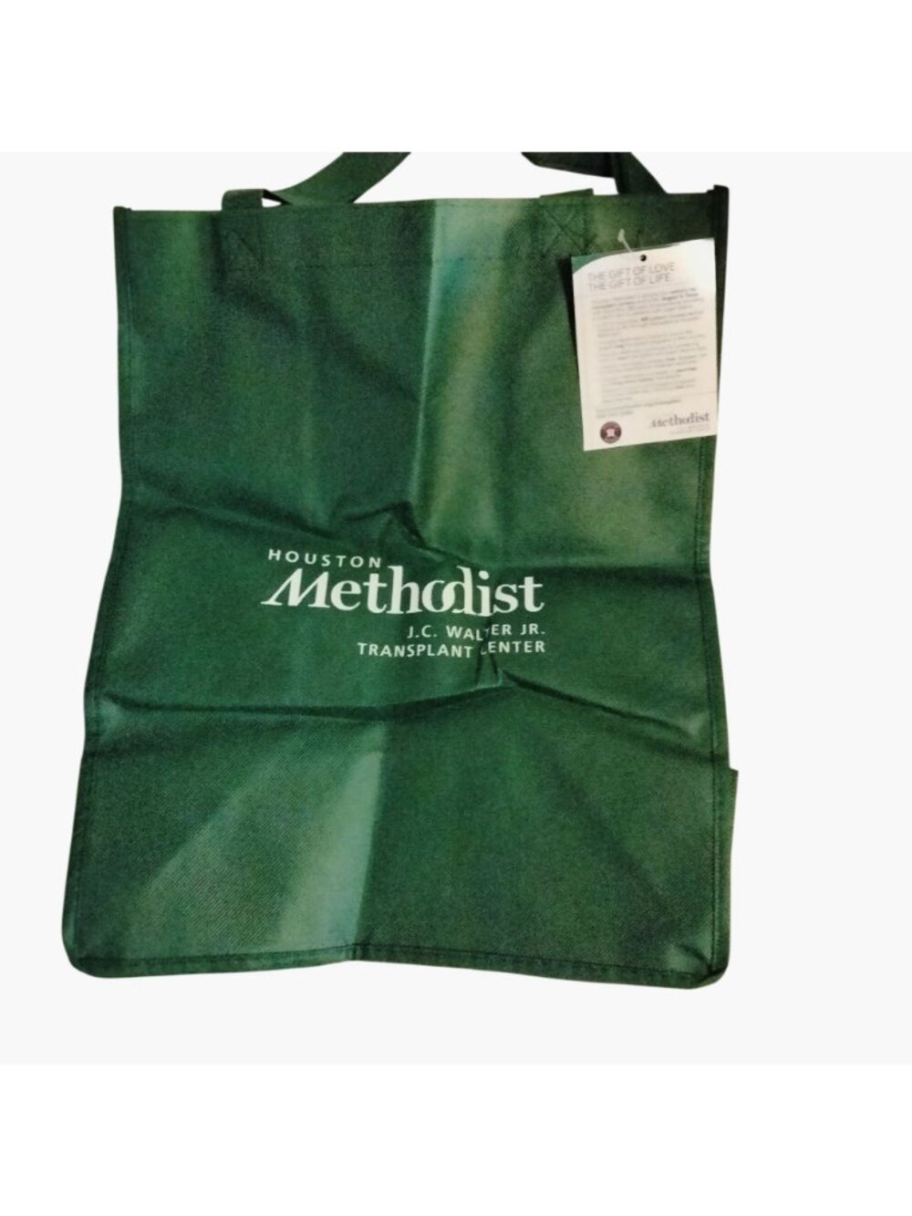 Houston Astros Tote Bag Green Reusable Grocery Methodist Walter Transplant - Picture 2 of 8